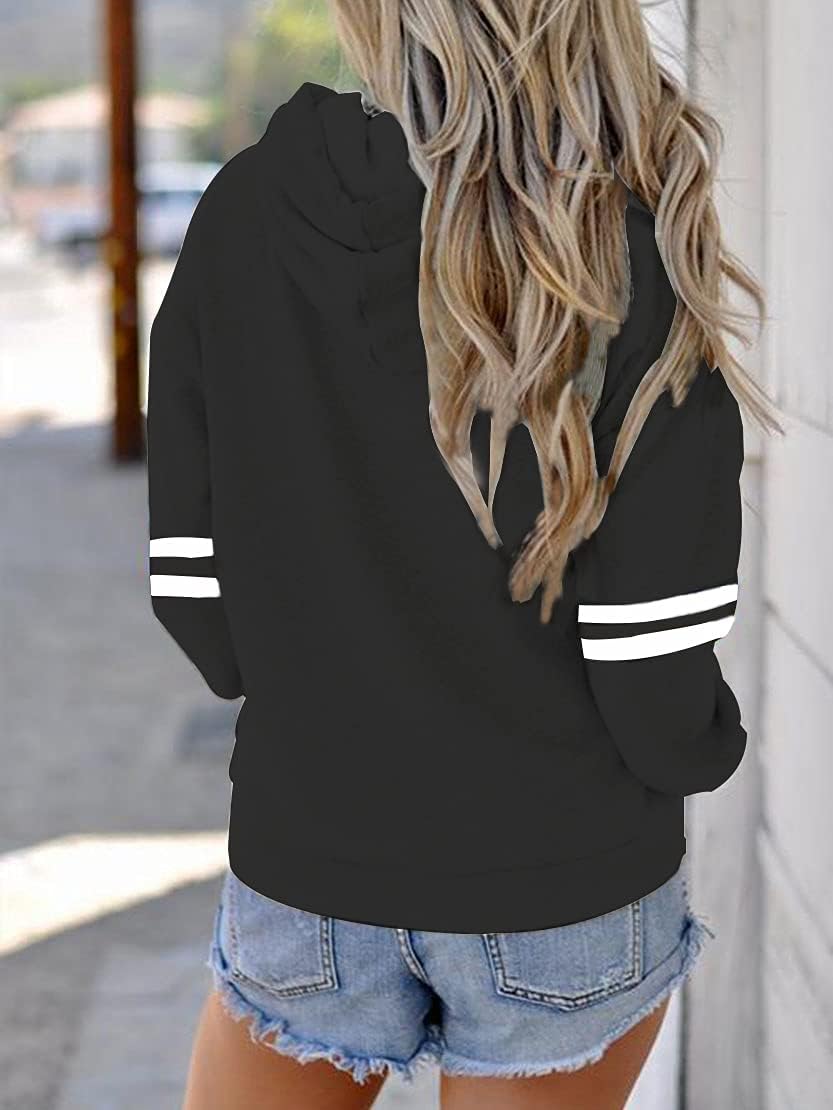 Womens Baseball Hoodie Baseball Sweatshirts Long Sleeve Tops Lightweight Hoodie Workout Shirt - Image 3