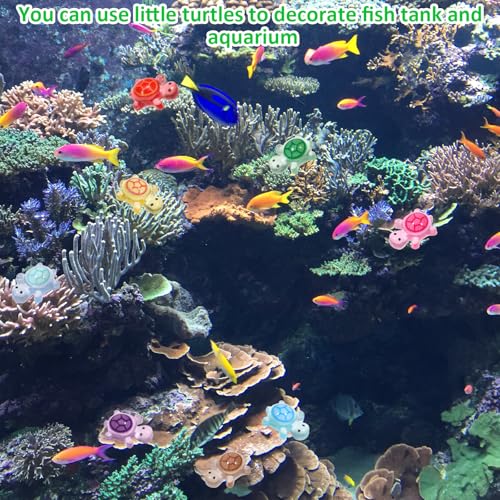 KALIONE 200 Stück Mini-Schildkröte Leuchtend, DIY Mini Figuren Tiny Resin Animals Niedlich Harz Figuren Winzige Schildkröten für Gartendeko, Heimdekoration, Landschaftsgestaltung