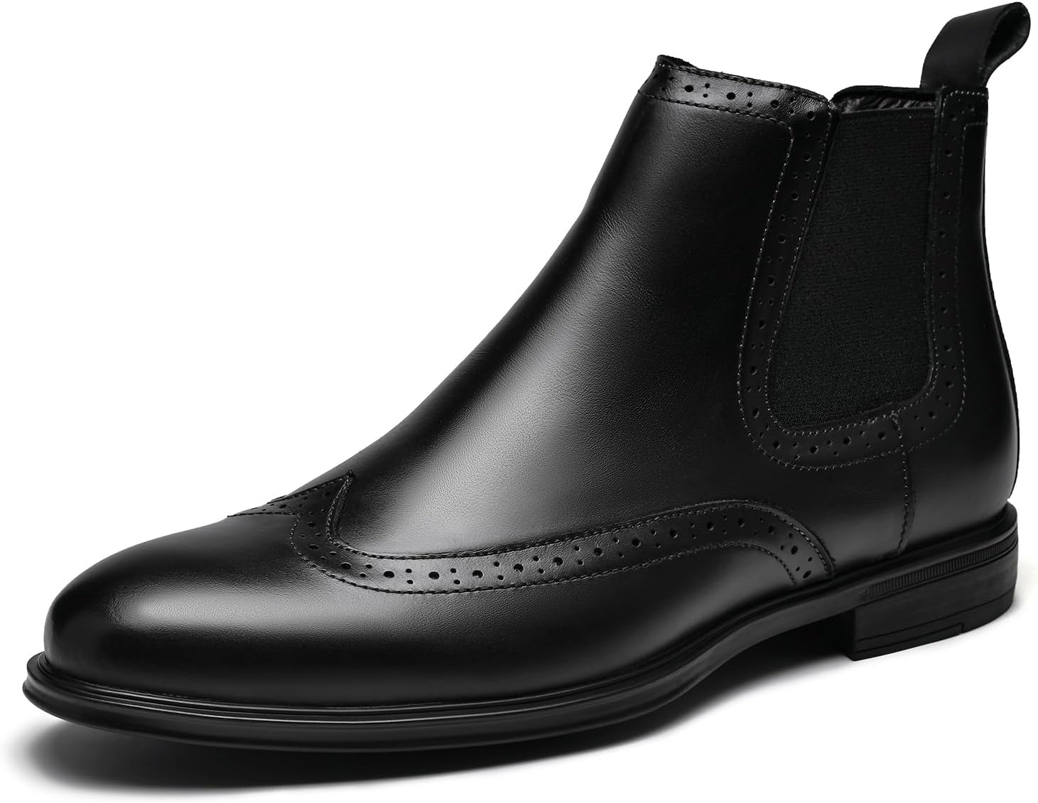 Mens Chelsea Boots,Dress Boots For Men,Slip-on Formal Dress Boots for Men Casual Ankle Boots Classic Brogue Style