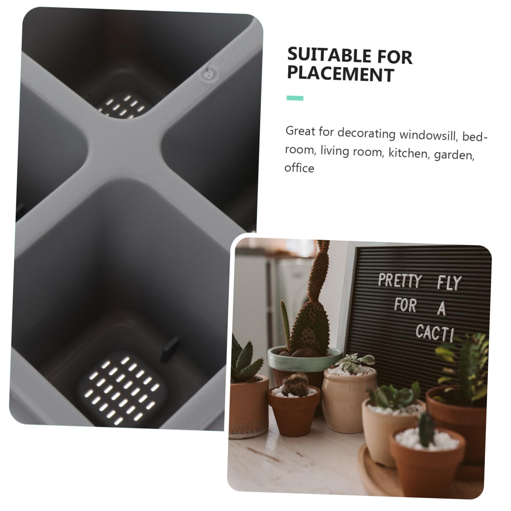 UKCOCO 2 Ensembles Pots De Fleurs Cases Soucoupes pour Germination Replantation De Plantes pour Décorer 4 Pièces * 2