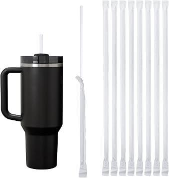 100PCS Disposable Straws for 40 OZ Tumbler, Extra Long Straws Disposable for Stanley Cup 30 Oz 40 Oz Tumbler, Straws Individually Wrapped