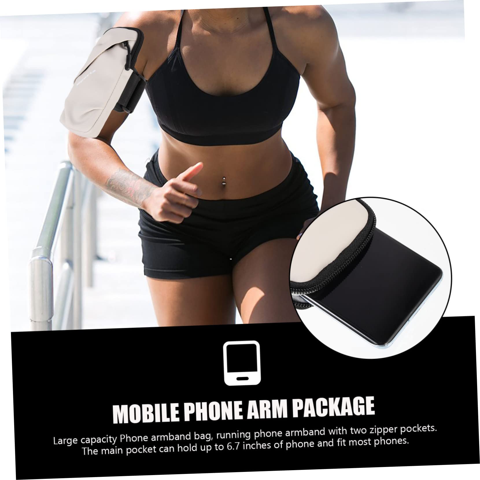 OSALADI 3pezzi Borsa Per Telefono Da Braccio Per Sport Per Corsa Materiale Traspirante e Resistente Adatta Per Smartphone Di Diverse Perfetta Per Allenamenti All Aperto