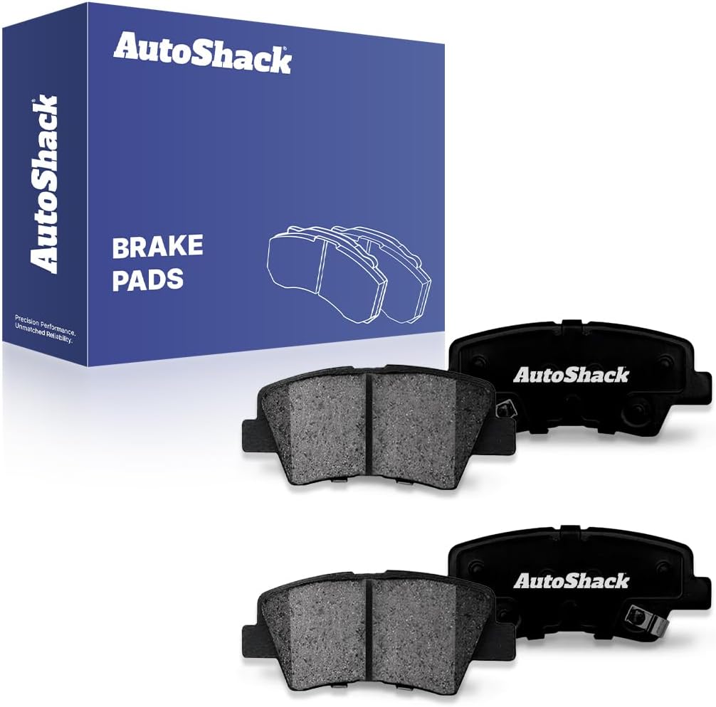 AutoShack Rear Premium Ceramic Brake Pad Set Replacement for 2017-2020 Hyundai Elantra 2019-2025 Kia Soul 2017-2022 Kia Niro 2018-2022 Hyundai Accent 4-PC