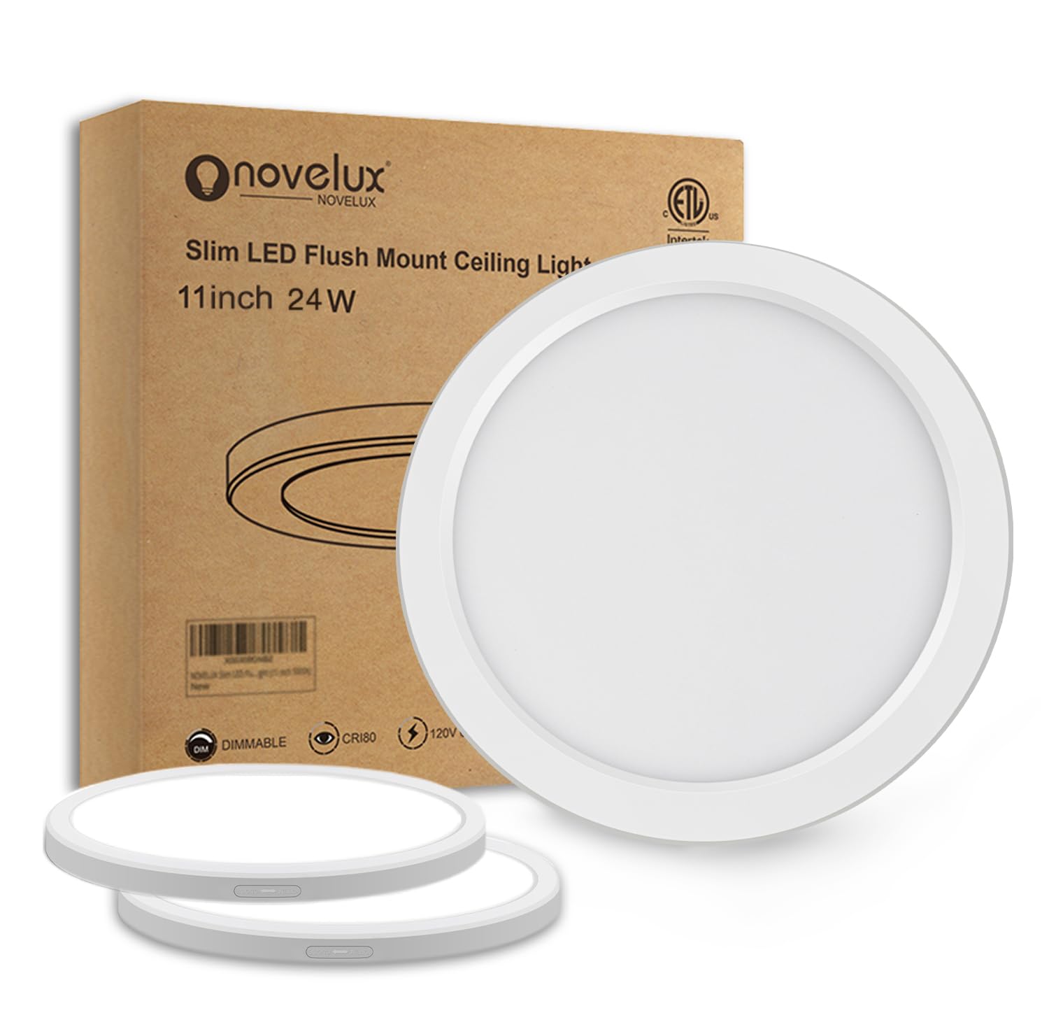 ETL Certified 11 inch Ceiling Light Flush Mount, Ultra Slim 0.63" Thick Round Flat LED Ceiling Lamp Dimmable 5000K Ceiling Light Fixtures for Bathroom, Kitchen, Bedroom, 3 Pack White