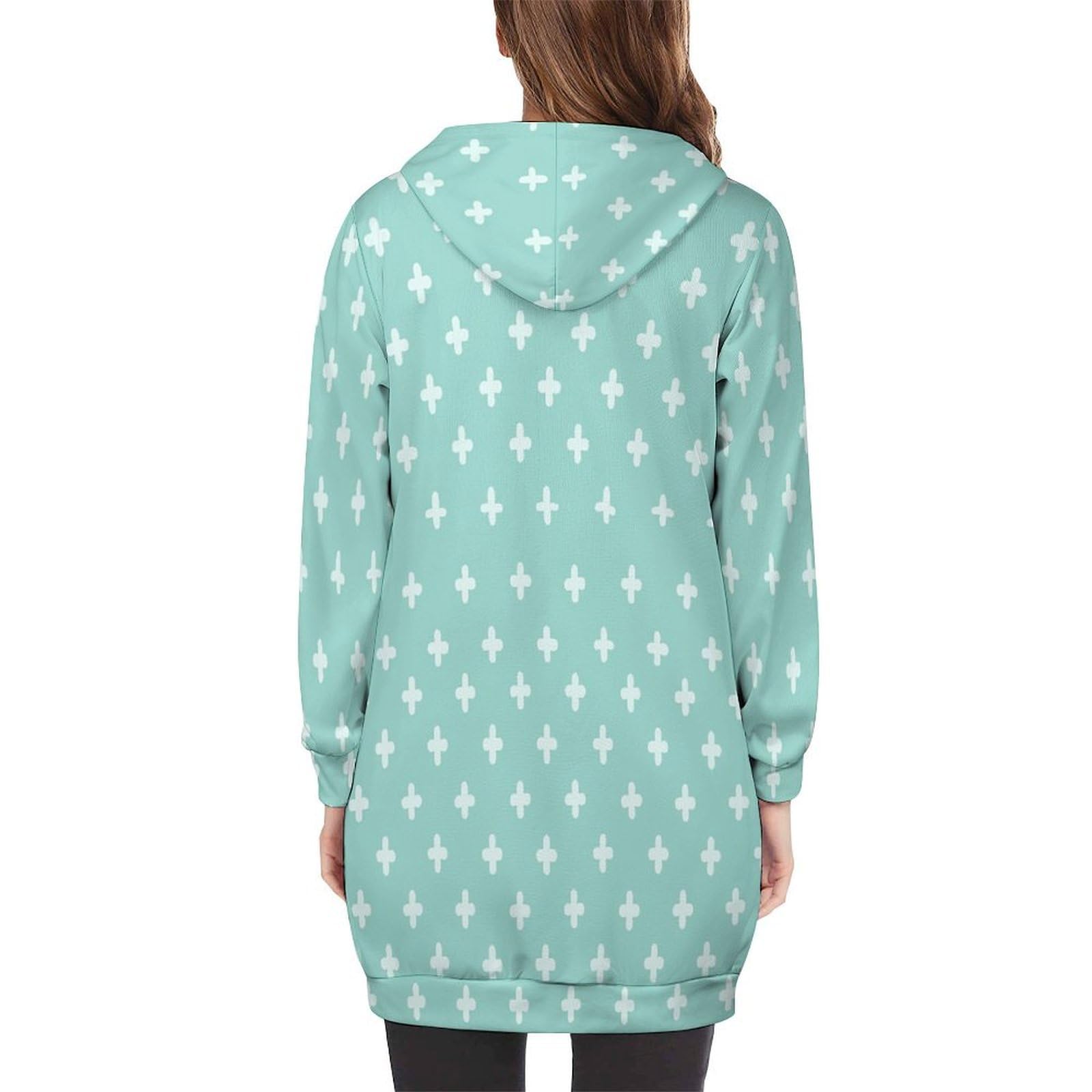 Felpa Donna con Zip Felpe Sportiva con Tasche E Cappuccio Motivo A Croce Semplice Morbida Invernale Giacca Regolabile Confortevole per Uso Quotidiano Casual