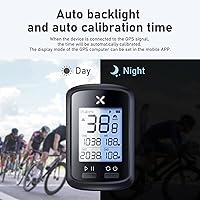 Vista 5 de XOSS G+ - Computadora de bicicleta con GPS con soporte, velocímetro de ciclismo inalámbrico Bluetooth, odómetro multifuncional ANT+