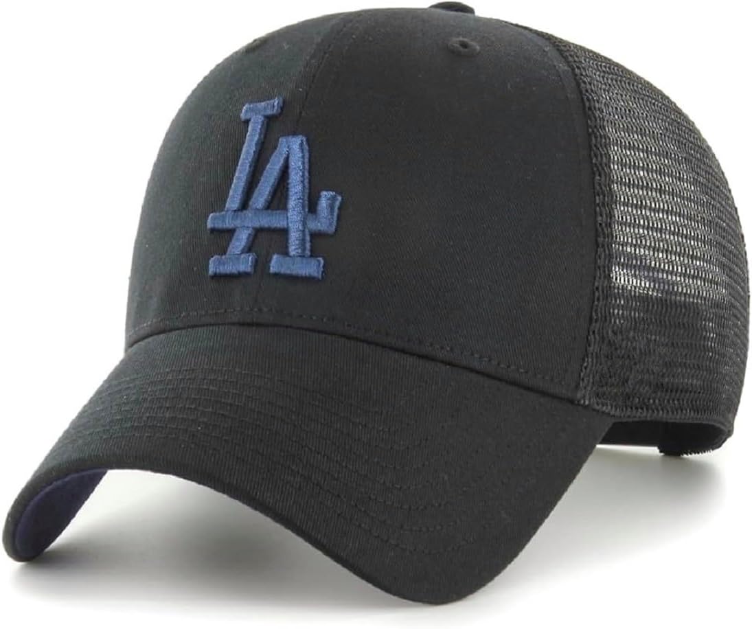 Officially Licensed Los Angeles Baseball Mesh Trucker Hat Classic Team Logo Adjustable Structured Black Cap