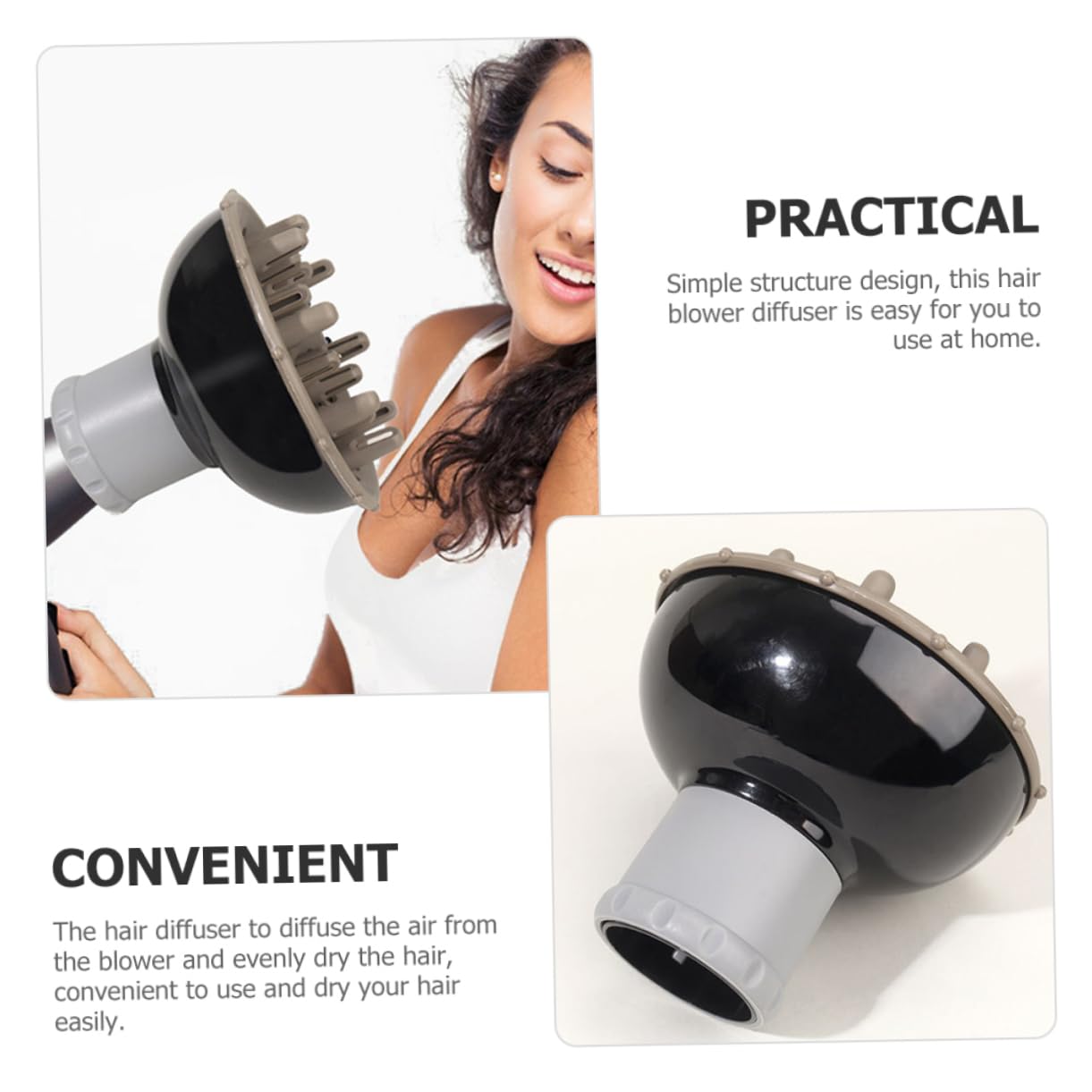 FOMIYES Hair Dryer Diffuser for Curly Hair Blow Dryer Accessory for Even Drying