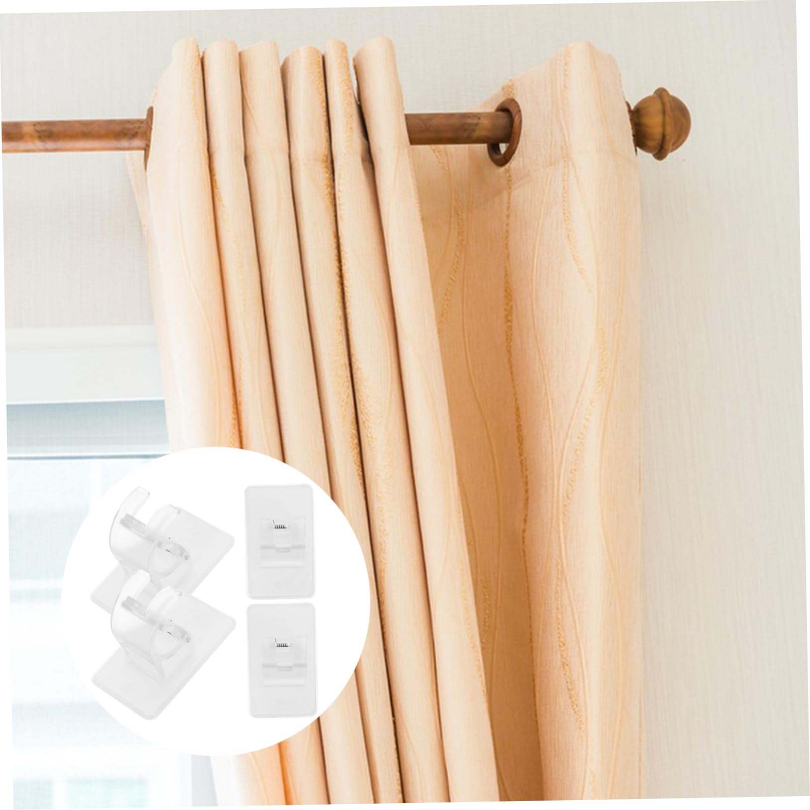 IMIKEYA 3 Ensembles Support De Tringle À Rideau Magnétique Ajustable Crochets Rideaux Crochet pour Rideaux Crochets De Rideaux pour Mur Cintres De Tringle À Rideau Plastique 4 Pièces * 3