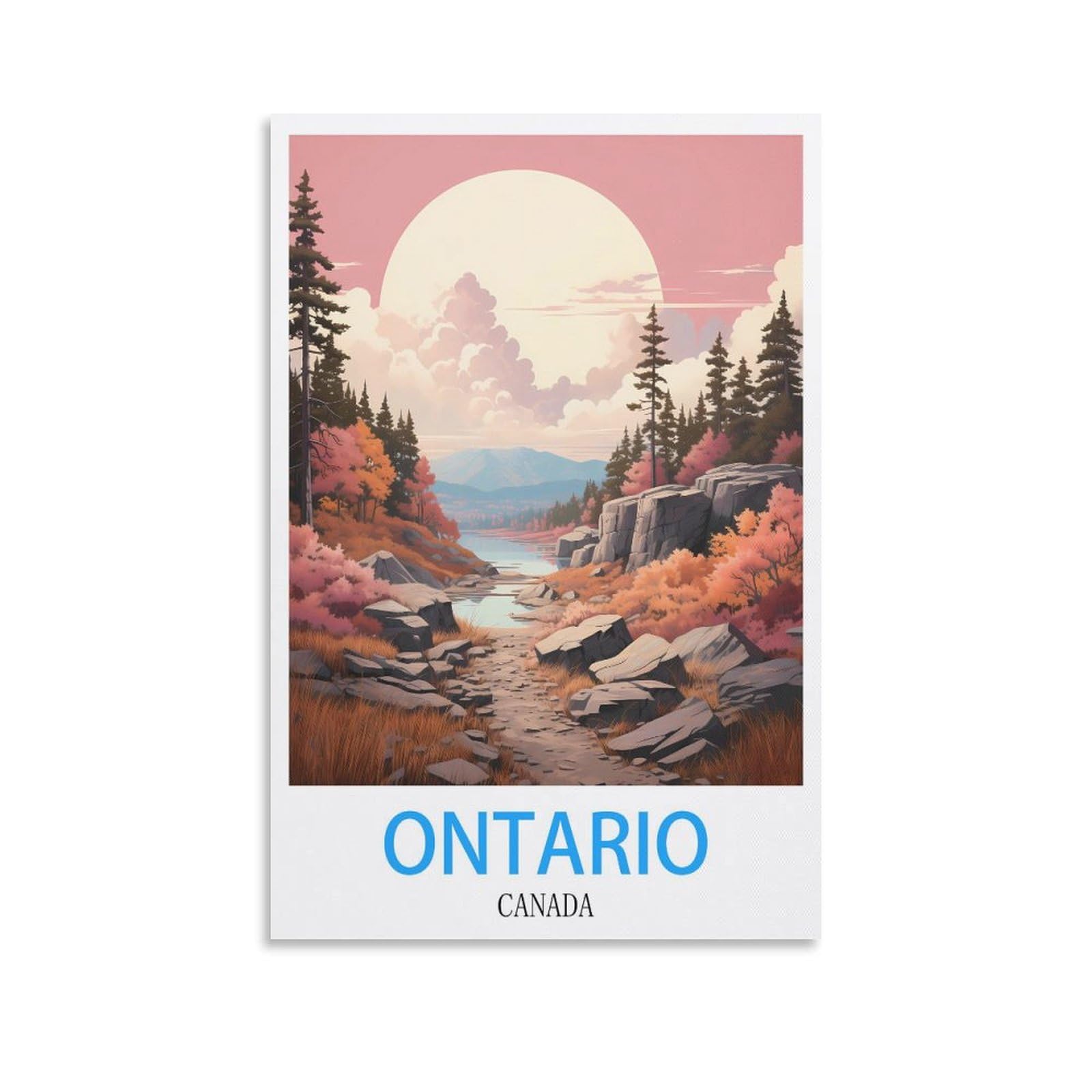 HSAYYIII Ontario Canada Vintage Travel Poster 12x18inch(30x45cm) Canvas Art Poster And Wall Art Picture Print Bedroom Decor