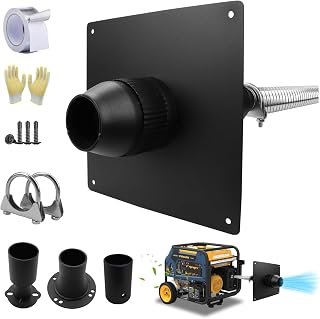 2025 Heavy Duty Upgraded Generator Exhaust Extension Silencer Kit with Insulated Through-Wall Mounting Plate, Reduce Noise by 52% and Safe Emission Exhaust Gas