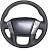 Black Leather Car Steering Wheel Cover, for Nissan Patrol Armada NV Cargo NV Passenger Titan, for Infiniti QX56 QX80 2011-2022