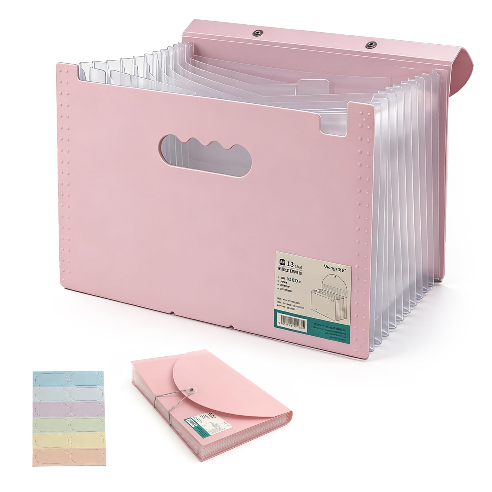 Aoyfuwell Accordion File Organiser, 12 Pockets PP Expanding File Folders, BPA Free Document Organiser, A4/Letter Size Portable Document Organiser for Paperwork, Receipts & Records.