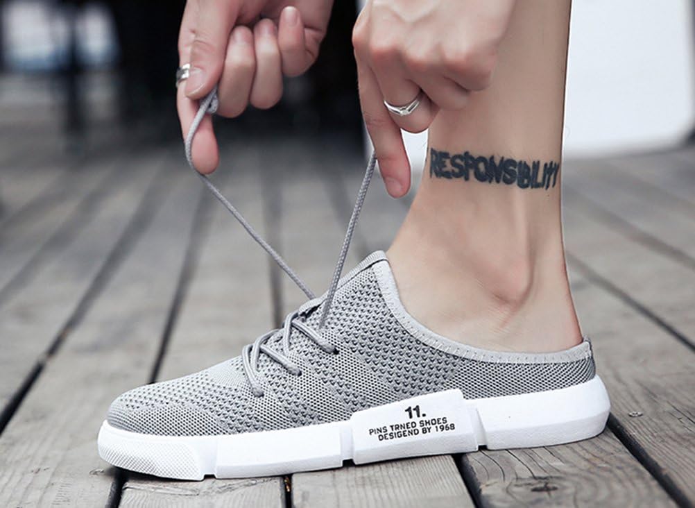 [スフォン] スリッポン かかとなし スニーカー メンズ メッシュ サボサンダル カジュアル スリッパ 軽量 通気性