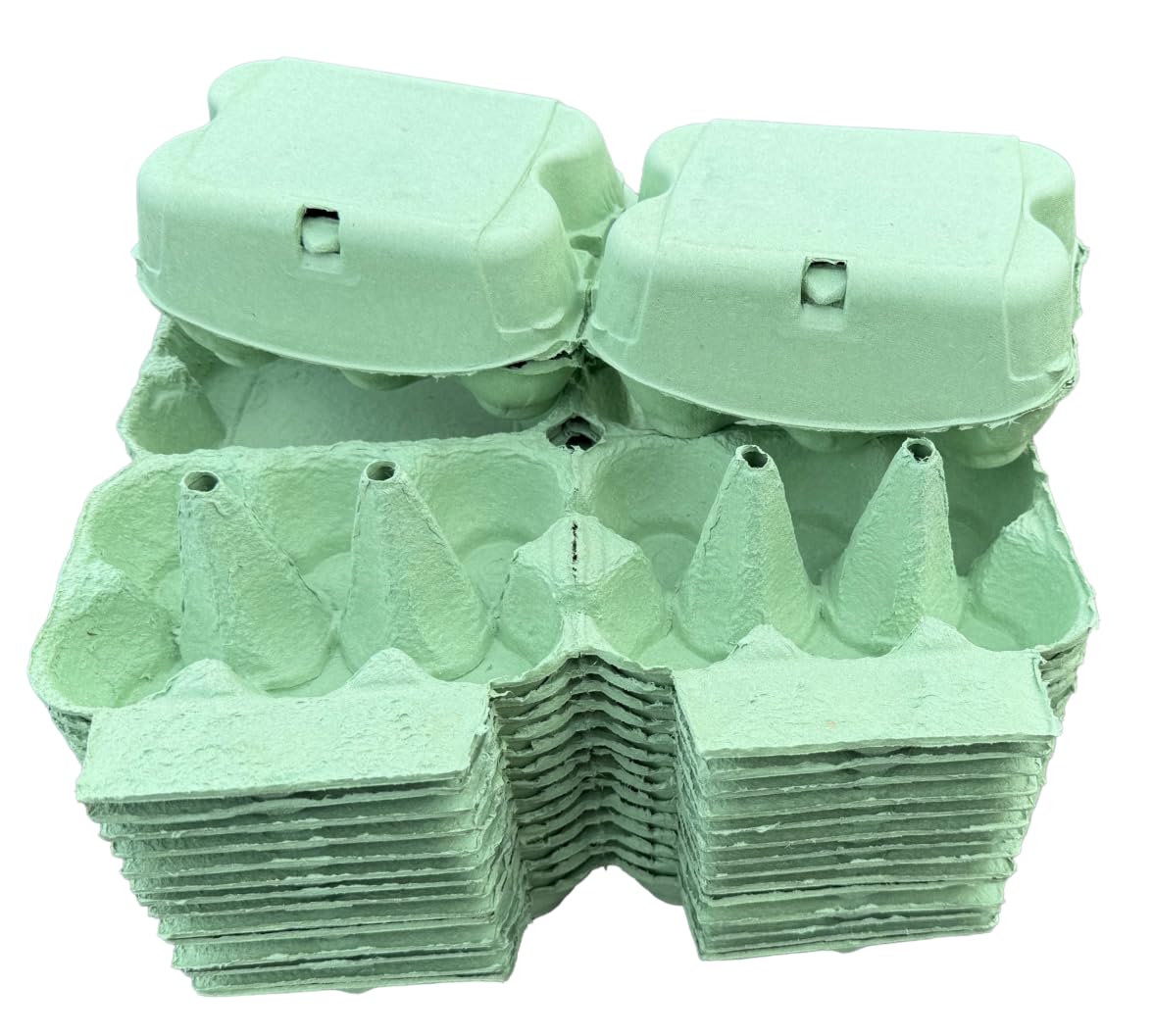 Anglia Farm Supplies - Effect 6 Highland Green - Coloured Egg Boxes - 1/2 dozen box cartons with 1 sheet labels (4 Dozen (48 cartons))