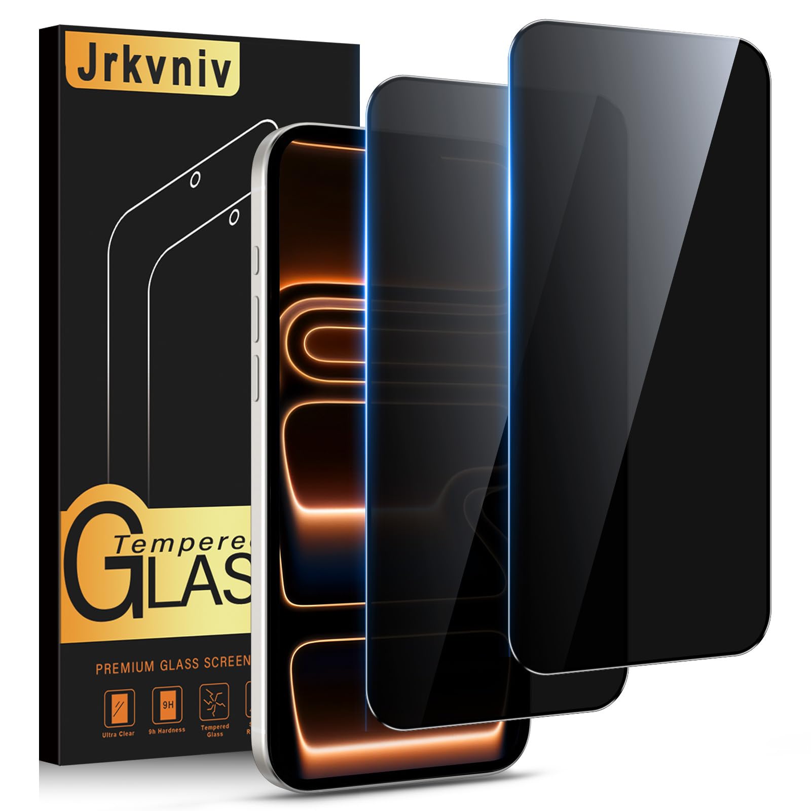Privacy Screen Protector for iPhone 17 Pro Max Tempered Glass Anti-Spy Protective Glass Film 9H Hardness Anti-Scratch Bubble-Free Privacy Screen Protection, 2 Pieces