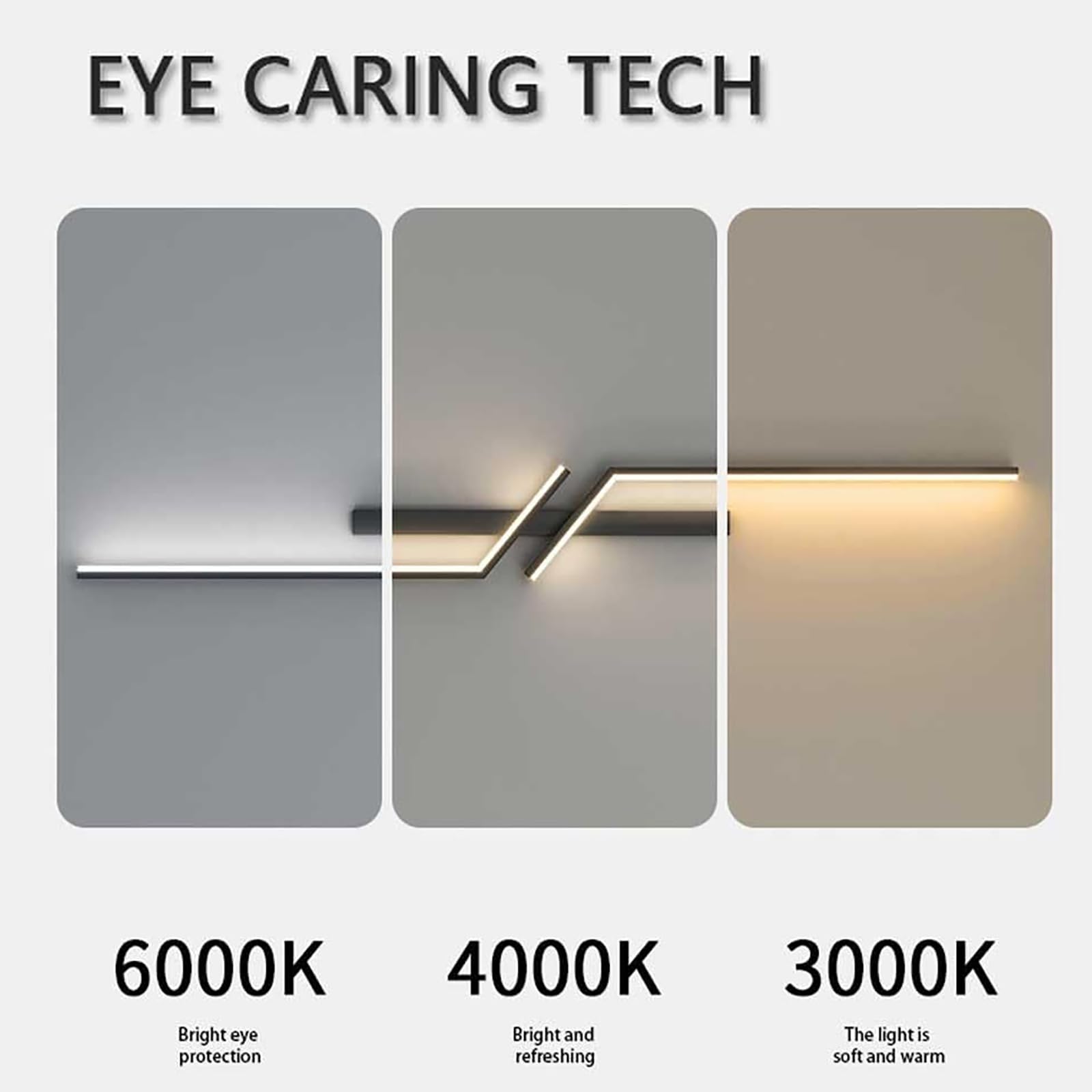 Aplique de Pared LED de Noche con Sensor de Movimiento, Moderno, Lineal, a Pilas, Tira Larga, Recargable por USB, de Metal, para pasillos y más (60 cm, luz Blanca Dorada). Learned (luz Neutra Negra,