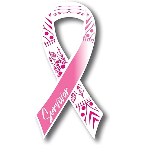 Magnet Me Up Breast Cancer Awareness Pink Mandala Survivor Ribbon Magnet Decal, 3.5x7 Inches, Automotive Magnet for Car Truck SUV, Celebration of Strength, Admiring Survivors, Crafted in USA