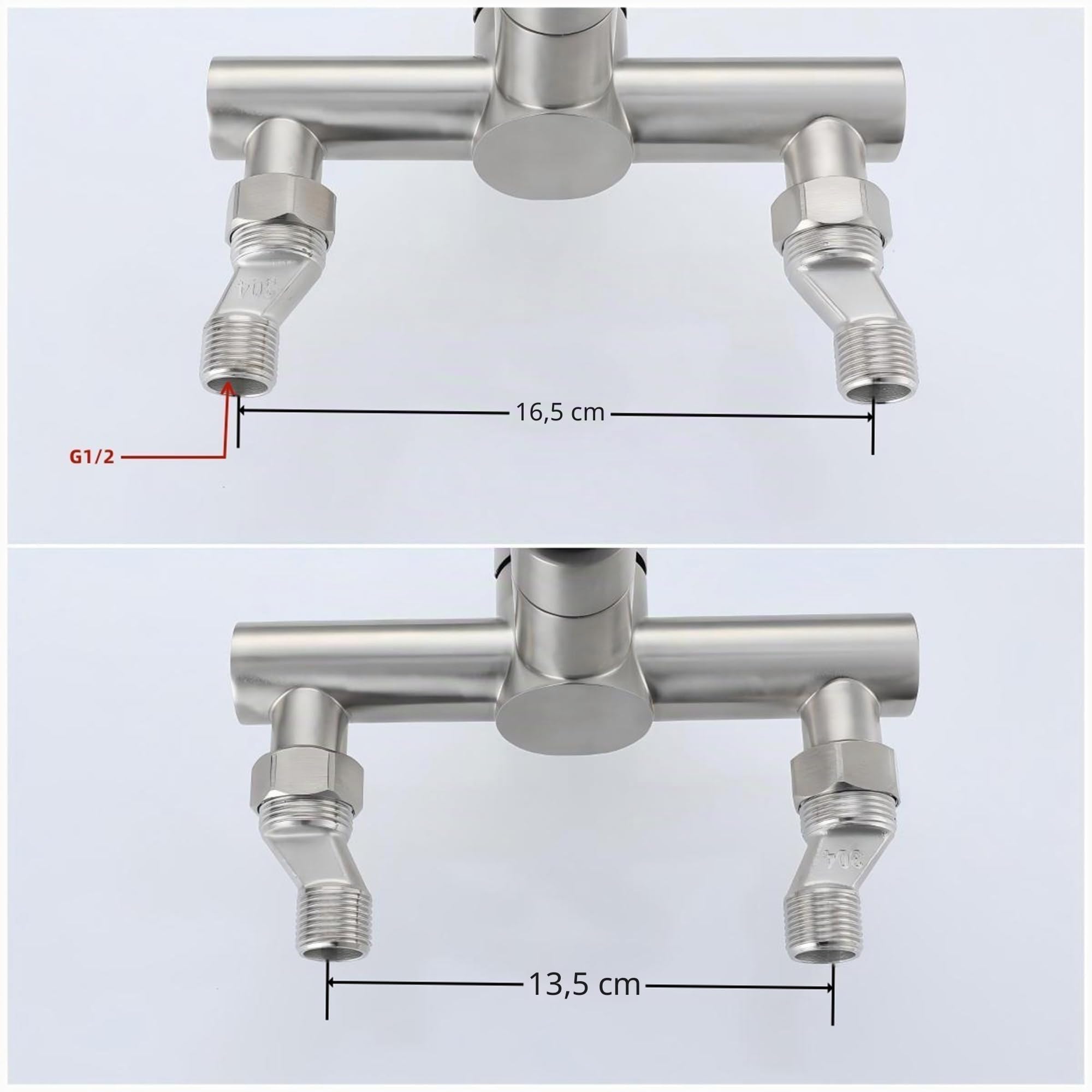 rubinetto a muro,rubinetto lavello cucina a muro, Girevole a 180° Rubinetto per Cucina in Acciaio inossidabile,Monocomando Miscelatore Cucina Calda e Fredda Regolabile (13.5cm-16.5cm)