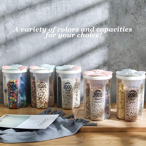 Miniatura 7 de Recipiente hermético para almacenamiento de alimentos de cocina, a prueba de fugas, de plástico, sin BPA, dispensadores de cereales secos con tapas