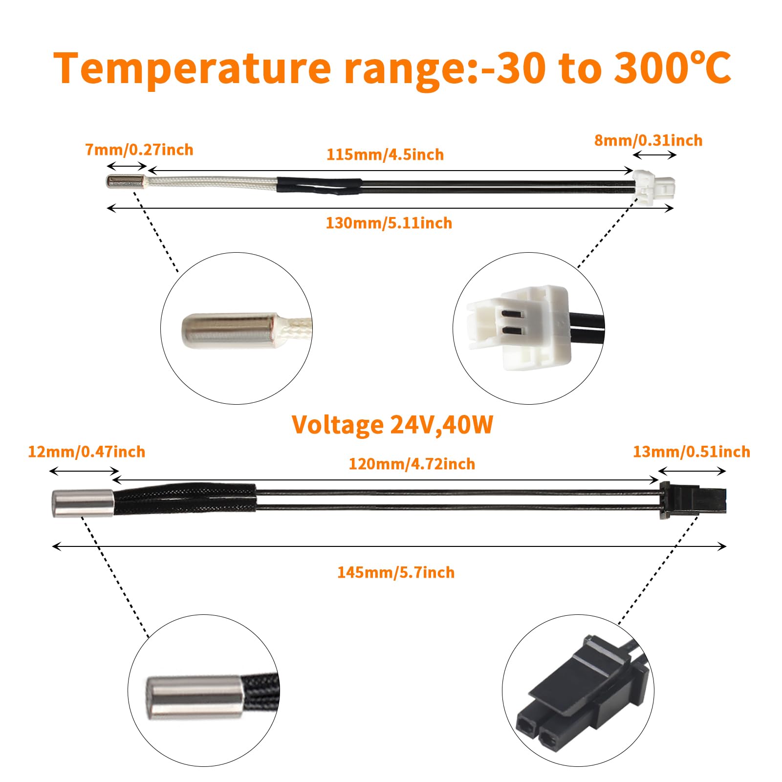 Hotend Kit Voor Prusa MK4/XL – 24V 40W Met Bimetalen Halsbuis En Gehard Stalen Mondstuk