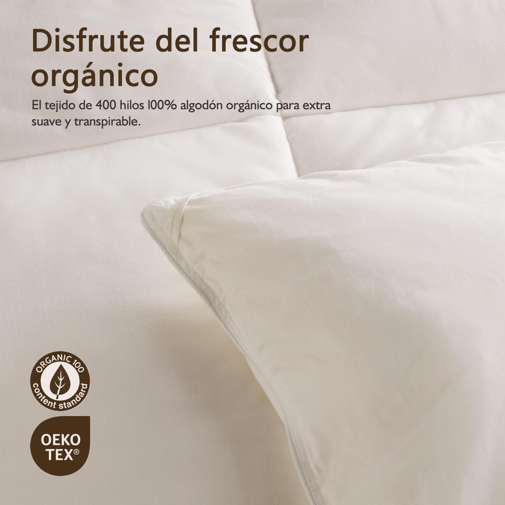 BPC Edredón de plumón de Lujo Cama 90，100% algodón orgánico Edredon nordico de Plumas para Invierno 155x220 cm, edredones ultrasuaves Hotel Collection Individual de Plumon, Oeko-Tex y RDS