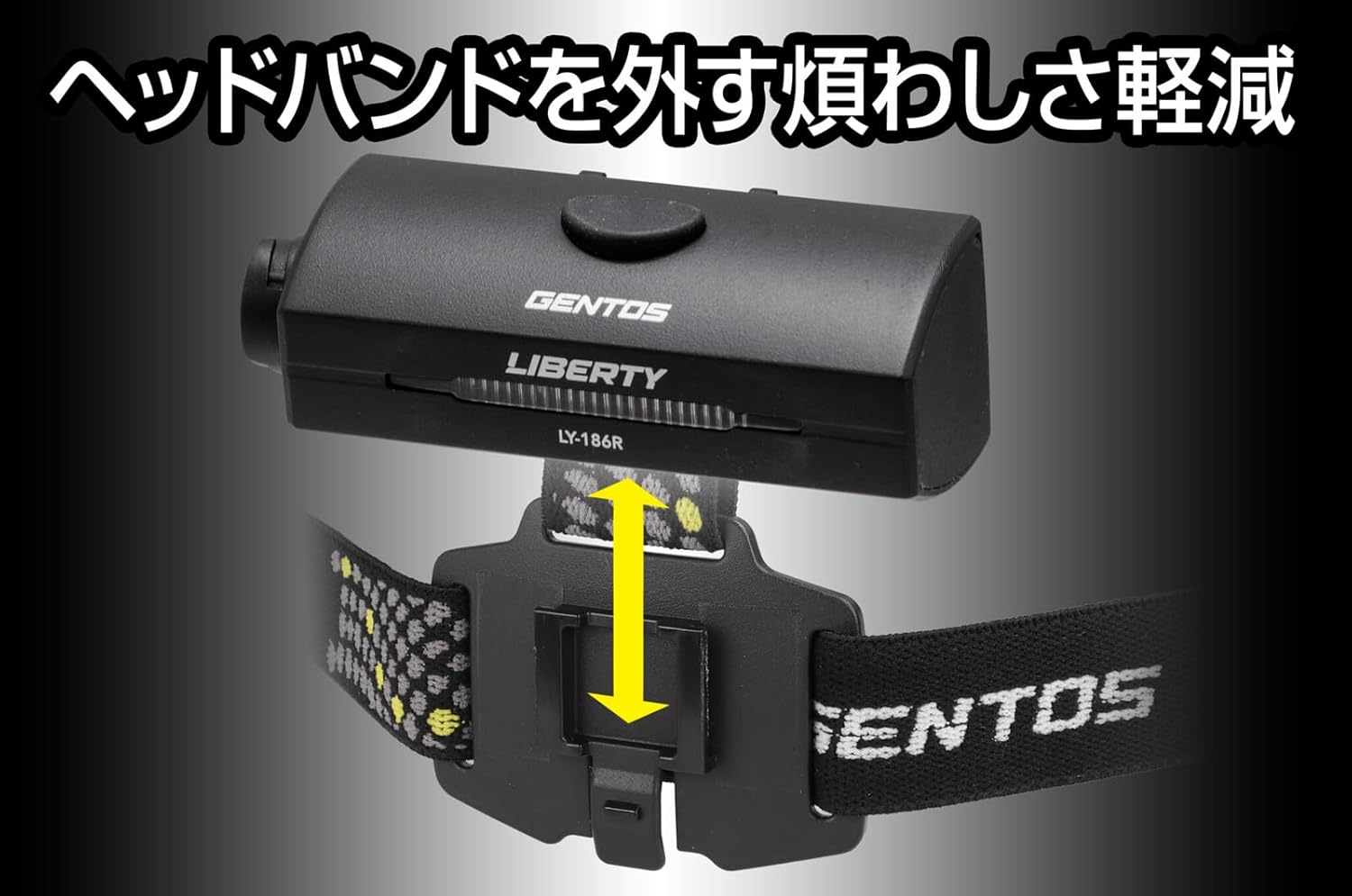 GENTOS Liberty LY-186R LED Headlight, USB Rechargeable, Brightness 510 Lumens, 6 Hours of Practical Lighting, Rear Recognition Light, Dedicated Rechargeable Battery, Uses