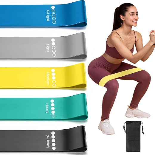 ROSAPOAR Resistance Loop Bands Set, Exercise Fitness Band for Home Workout, Stretching, Crossfit, Yoga, Pilates, Body Fitn...