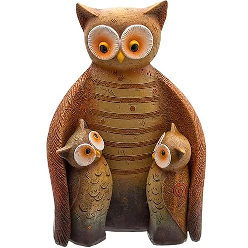 Something Different Wholesale Enchanting Brown Resin Owl Family - 16.5cm
