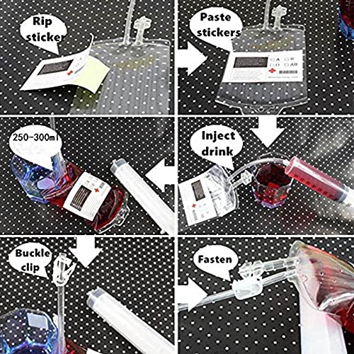 Orgrimmar 10 Packs Blood Bags For Drinks Container Reusable Drink Pouches Halloween Party Cups With Extra Syringe And Set Of Labels #TOP6