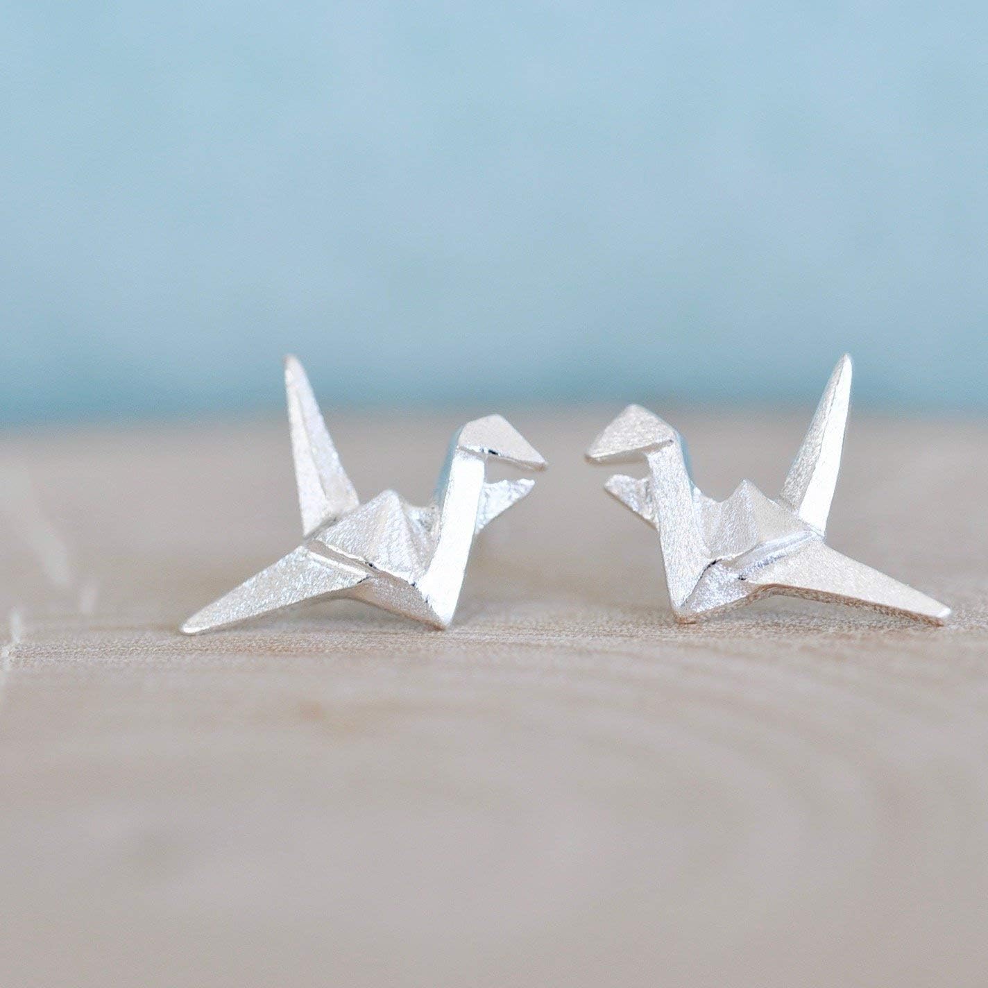 Origami Crane Necklace in Sterling Silver with 16 Inch Chain