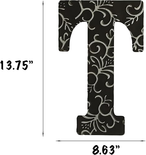 Miniatura 3 de COLLECTIVE HOME - Letras de metal para decoración de pared, alfabeto de metal en relieve negro de 13.75 pulgadas, decoración de pared antigua