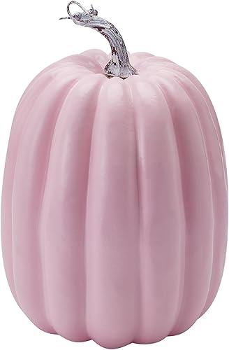 Miniatura 5 de Calabazas artificiales decorativas grandes de 8 pulgadas para decoración de Halloween, Acción de Gracias, cosecha de otoño (blanco, tamaño único)