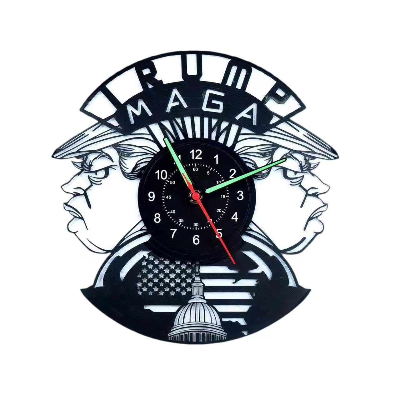 Horloge murale Trump en vinyle YOUNGANGRY noir design