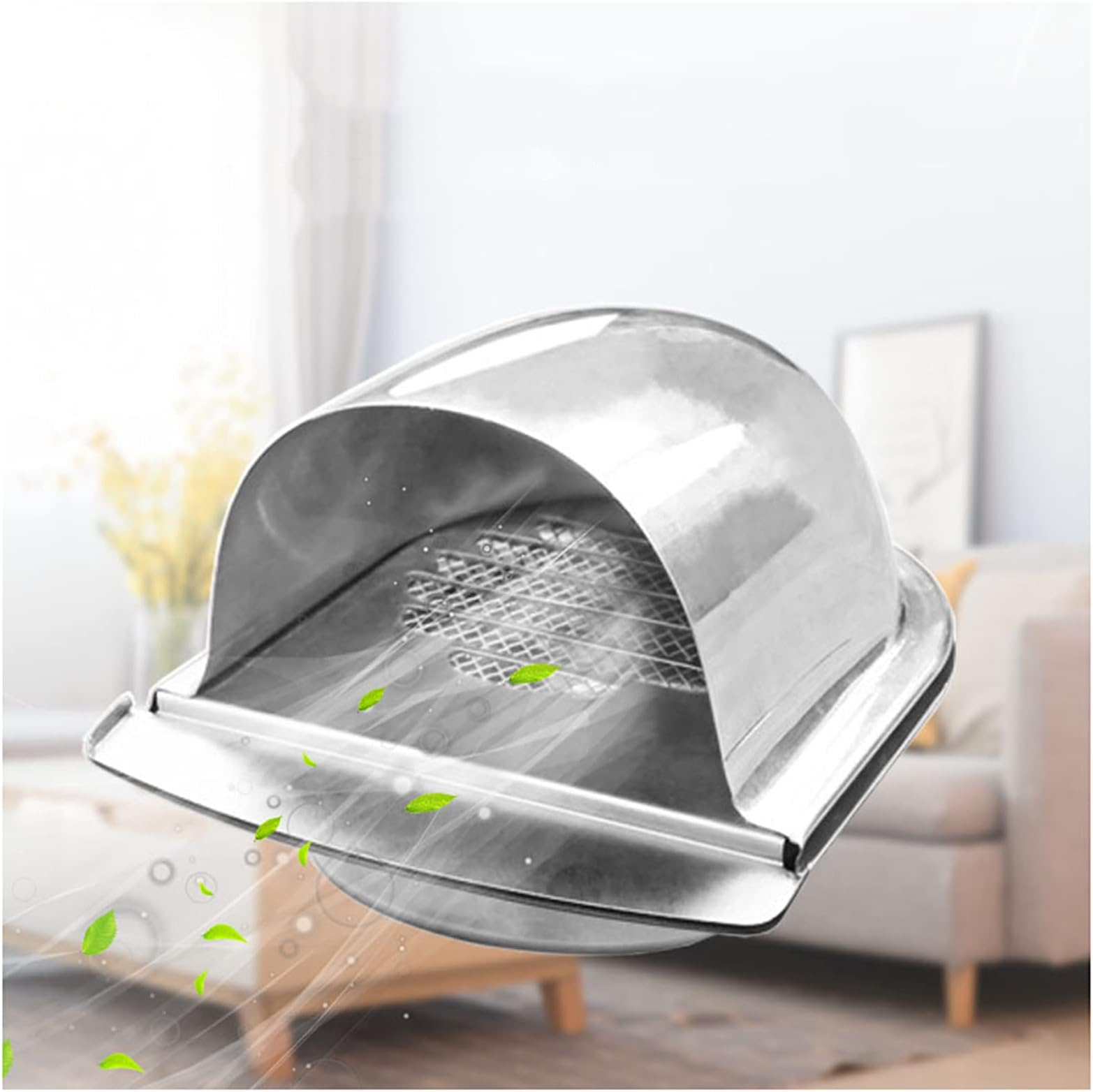 Practical Tool Ventilation Outlet Cap, Vent Cowl 304 Stainless Steel Exterior Wall Vent Cowl Type N Exhaust Port Range H