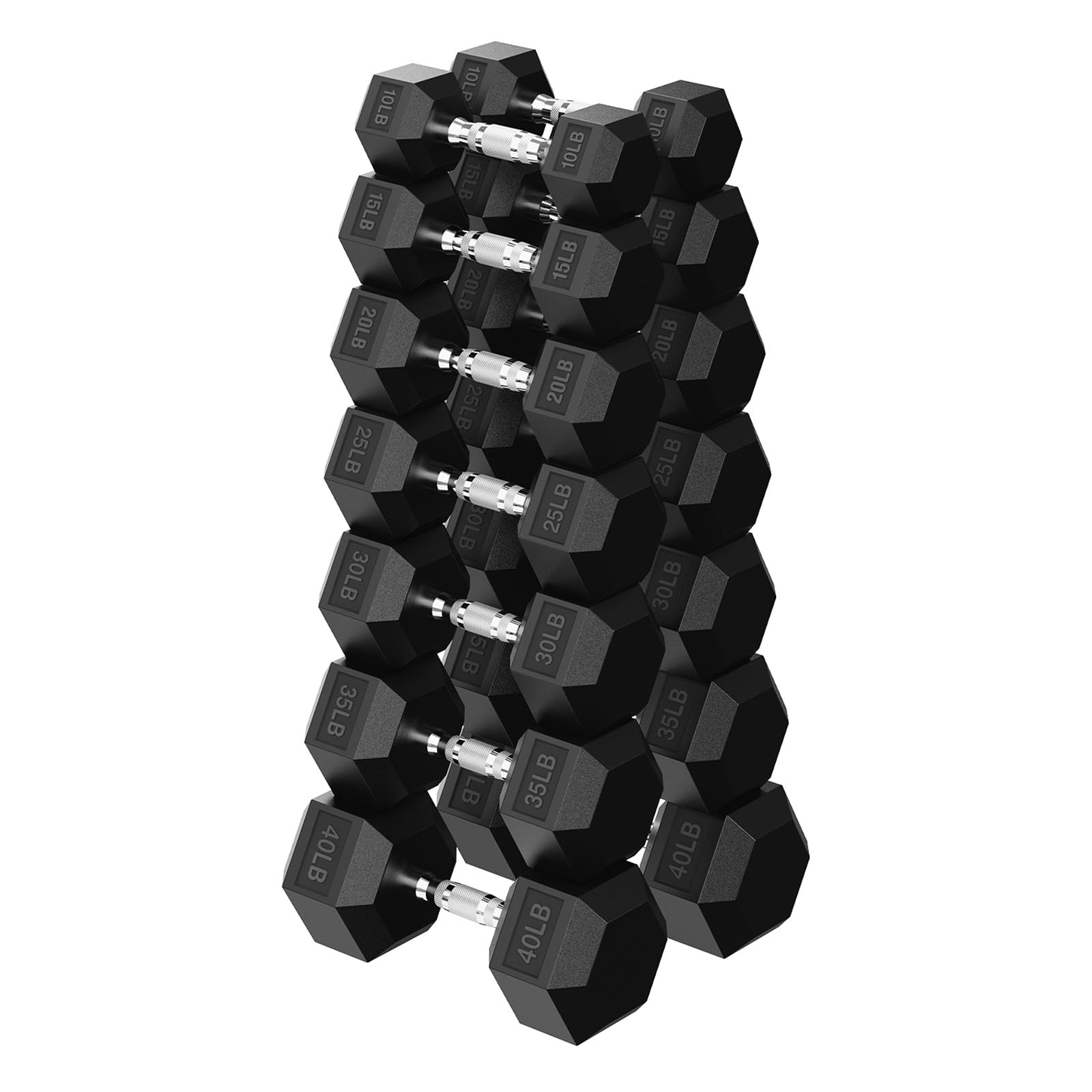 Hex Dumbbell 45-480 lb Set Rubber Encased Exercise Fitness Dumbbells for Home Gym Hand Weights for Strength Training