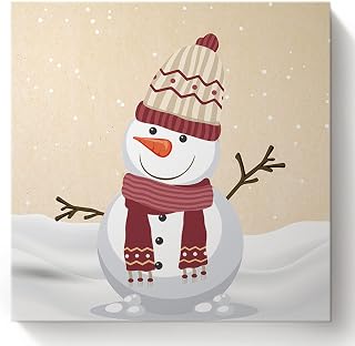 Prime Leader Christmas Paint by Number DIY Oil Painting on Canvas Christmas Cute Snowman with Carrot Nose Paint by Numbers Kit for Adults and Kids Beginner (with Wooden Frame)