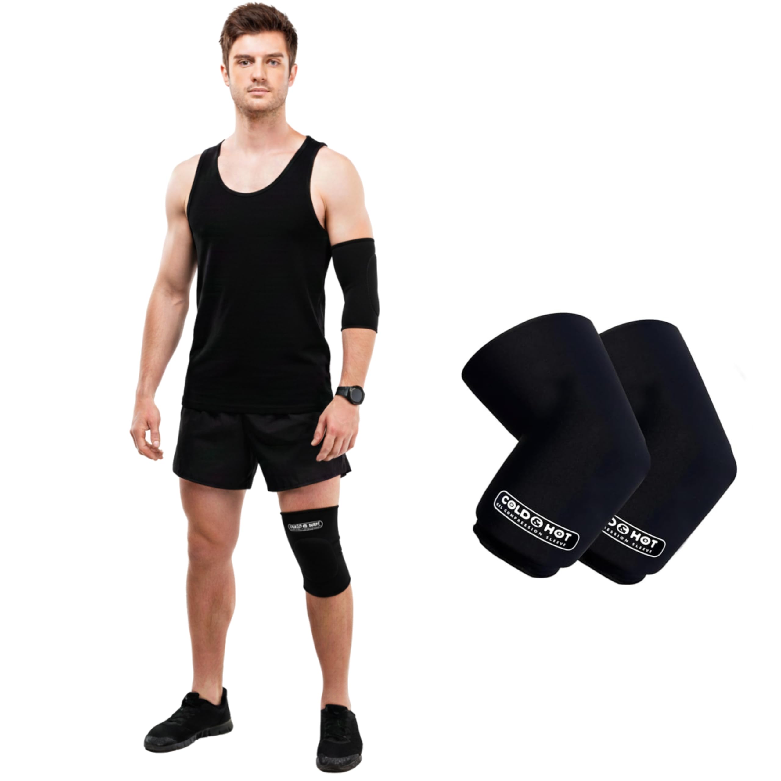 SURGICALMED Manica compressiva in gel freddo/caldo - taglie L 41–50cm - Impacco Freddo/Caldo Indossabile 360° Slip-On - Ice Cold Sleeve - Per polso, avambraccio, gomito, braccio, caviglia, ginocchio