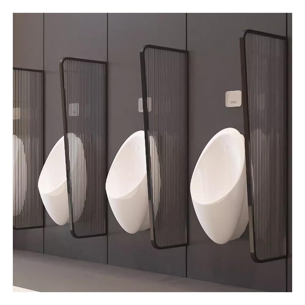 Panel de Vidrio Templado translúcido para Montaje en Pared, para urinarios e inodoros (Negro)
