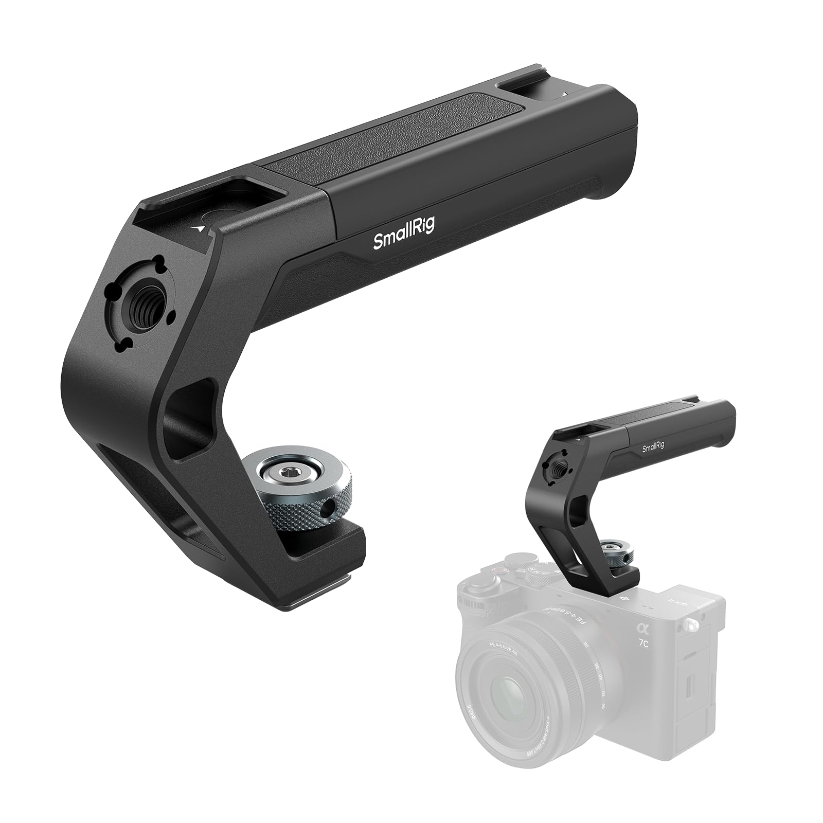 SMALLRIG Manico leggero per slitta fredda, piccola impugnatura superiore per fotocamera, solo 113 g, impugnatura con foro di posizionamento per ARRI e due supporti per slitta fredda, per fotocamera e