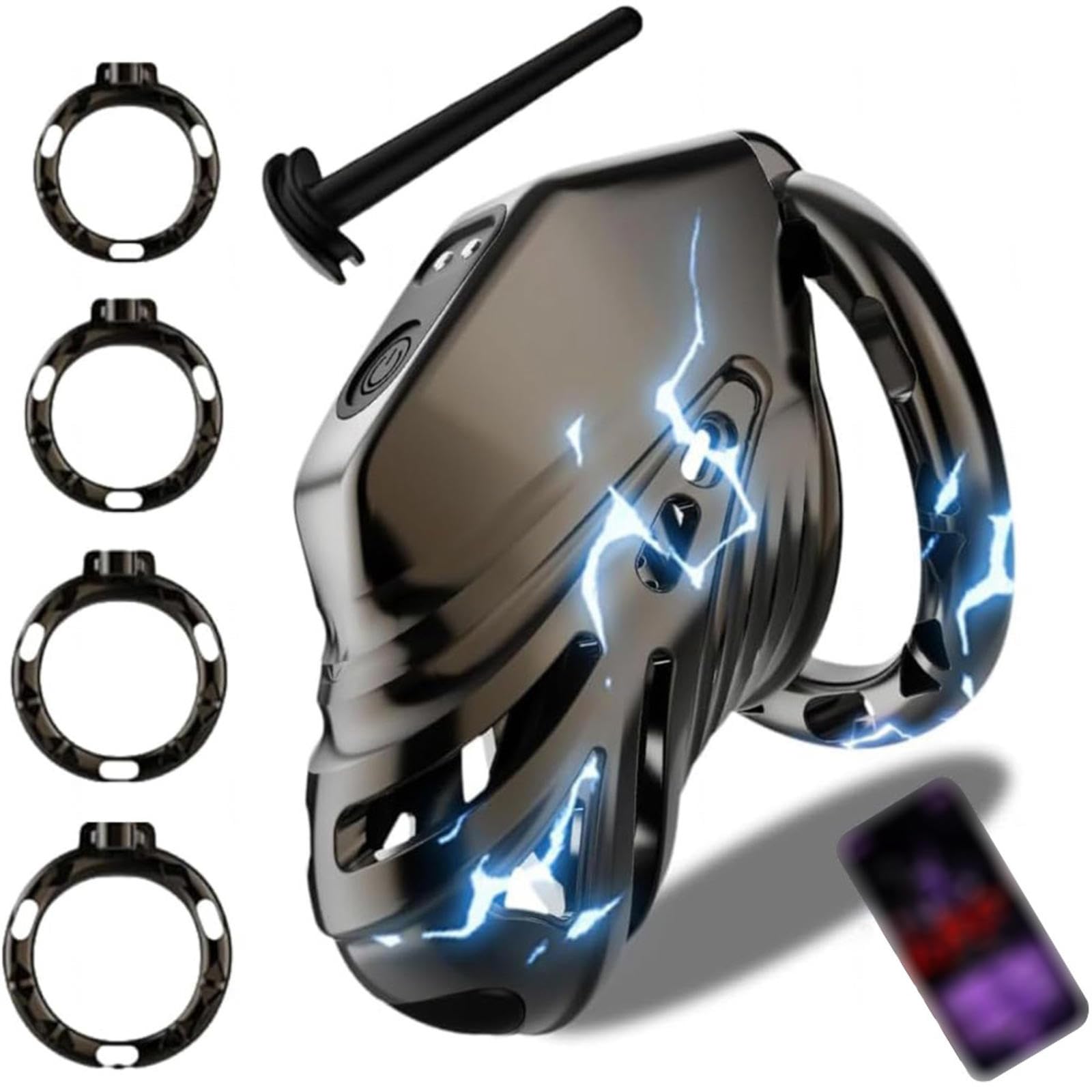 Cage Chasteté Homme Électrique Cages De Chasteté Électrique,A