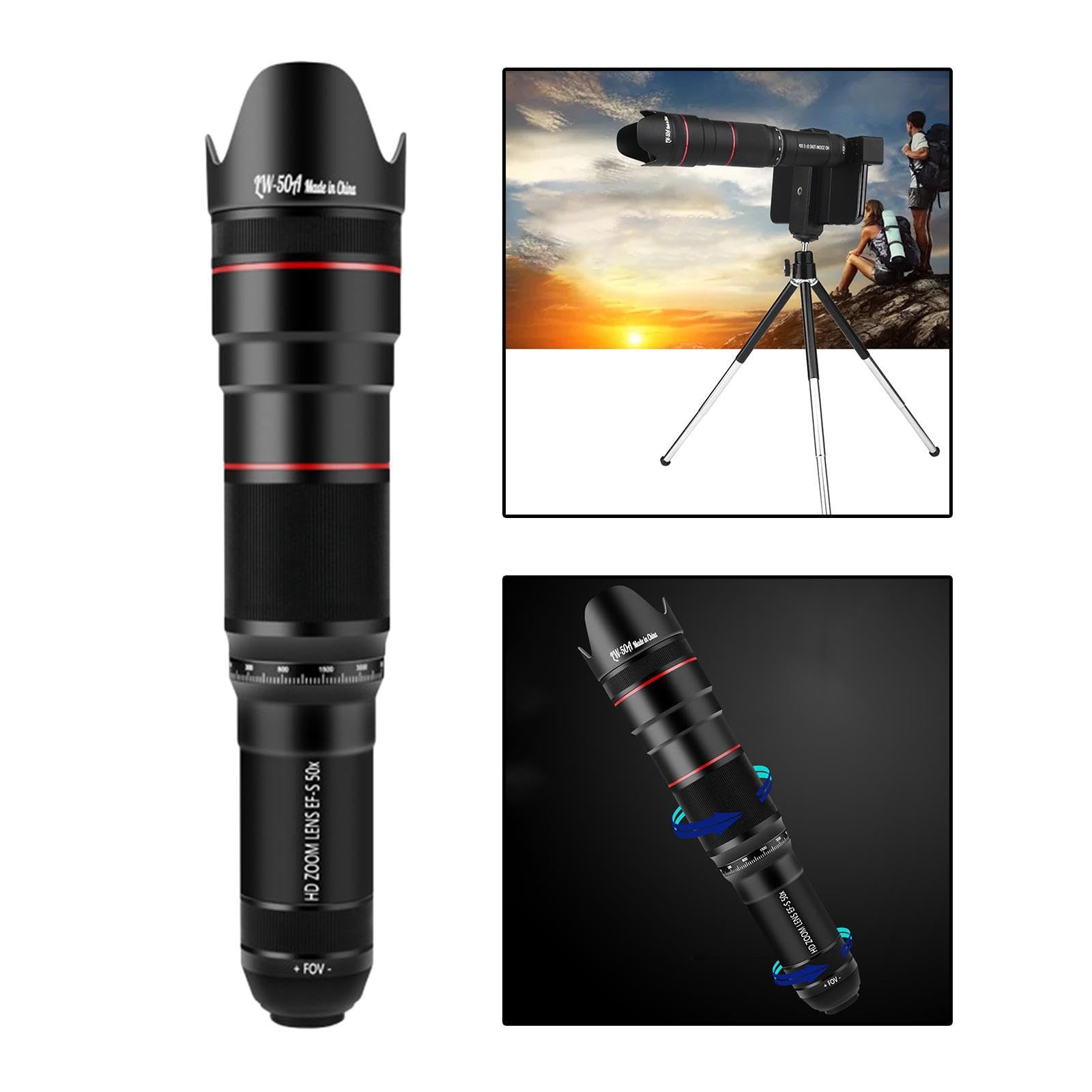 Lente de cámara de teléfono, telescopio monocular para teléfono Celular, visión a Larga Distancia, claridad, observaciones, Disfrute, Lente cámara Celular, conciertos