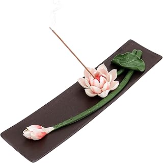 Sponsored Ad - Febmou Incense Holder for Sticks,Ceramic Handmade Lotus Incense Holder or Ash Catcher for Zen Decor,Home De...