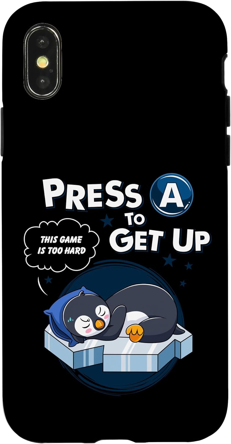 Amazon Iphone 11 A To Get Up This Game Is Too Hard Lazy Gamer ペンギン スマホケース 家電 カメラ オンライン通販