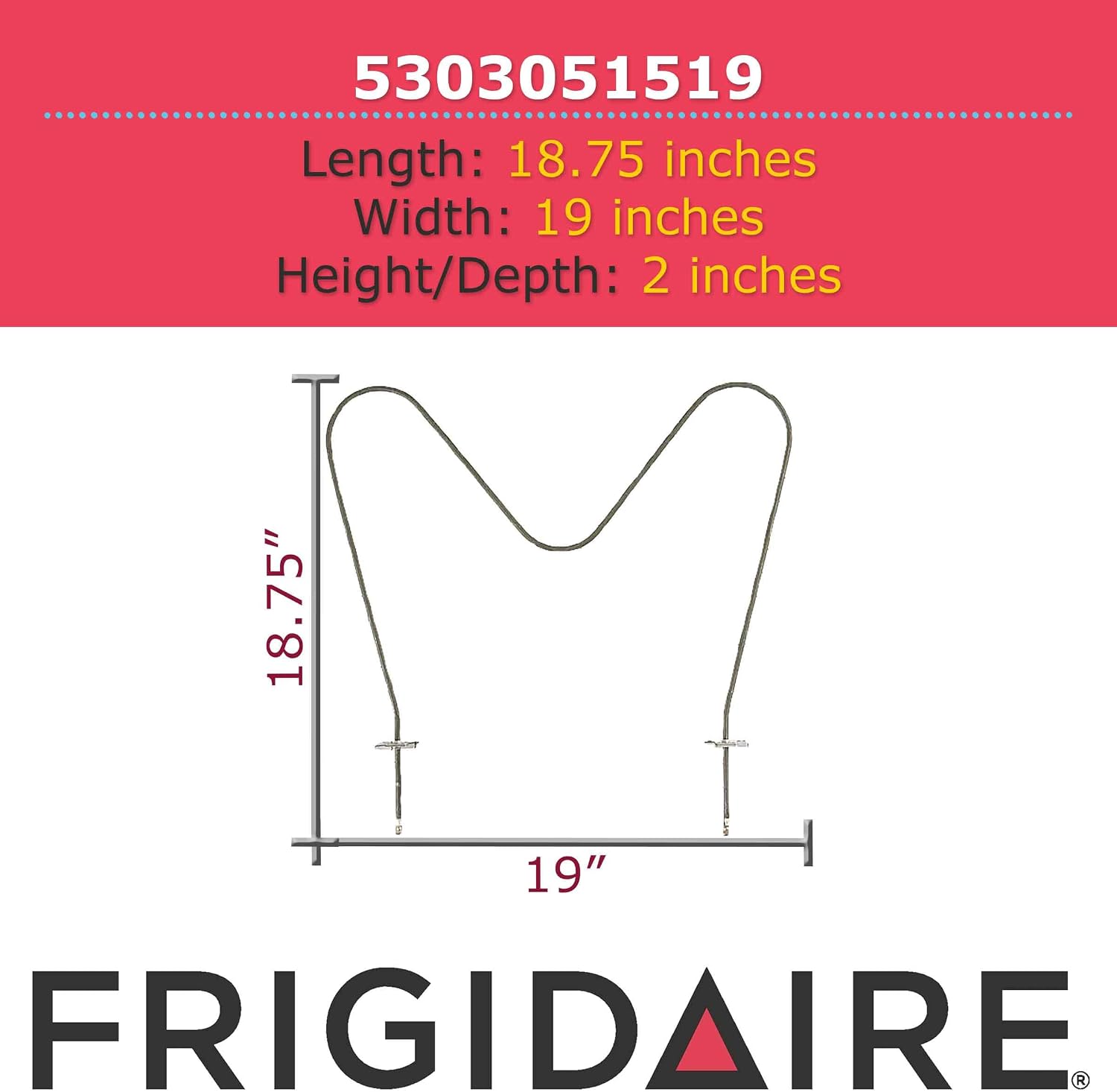 Frigidaire 5303051519 Range Bake Element, Black