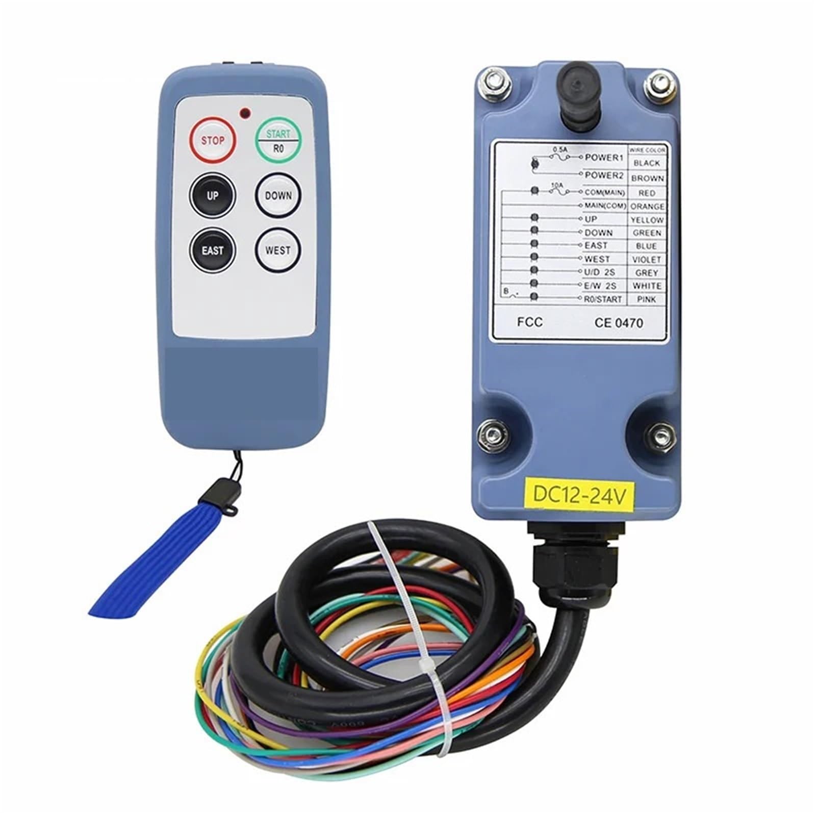 Novfdlop 1T 1R L6 4 Buttons Single Speed Industrial Crane Remote Control Switches Winches Track Crane Controller Lift(Ac380v)