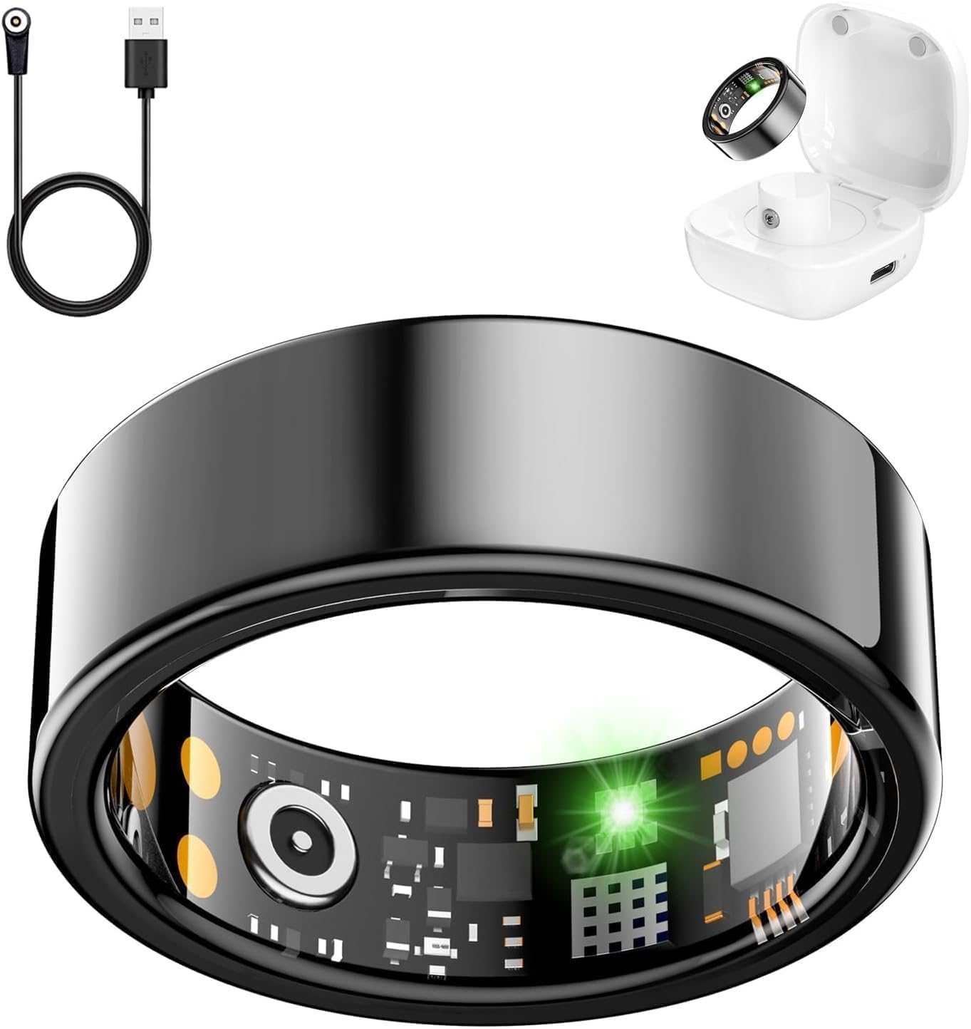 Smart Ring for Women Men, Fitness Ring with Heart Rate, Blood Oxygen,Stress, Sleep Tracker, Step Tracker, Fit Ring No Subscription Fee, IP68 Waterproof Smart Ring for iPhone & Android (Black, 9#)-picture-16