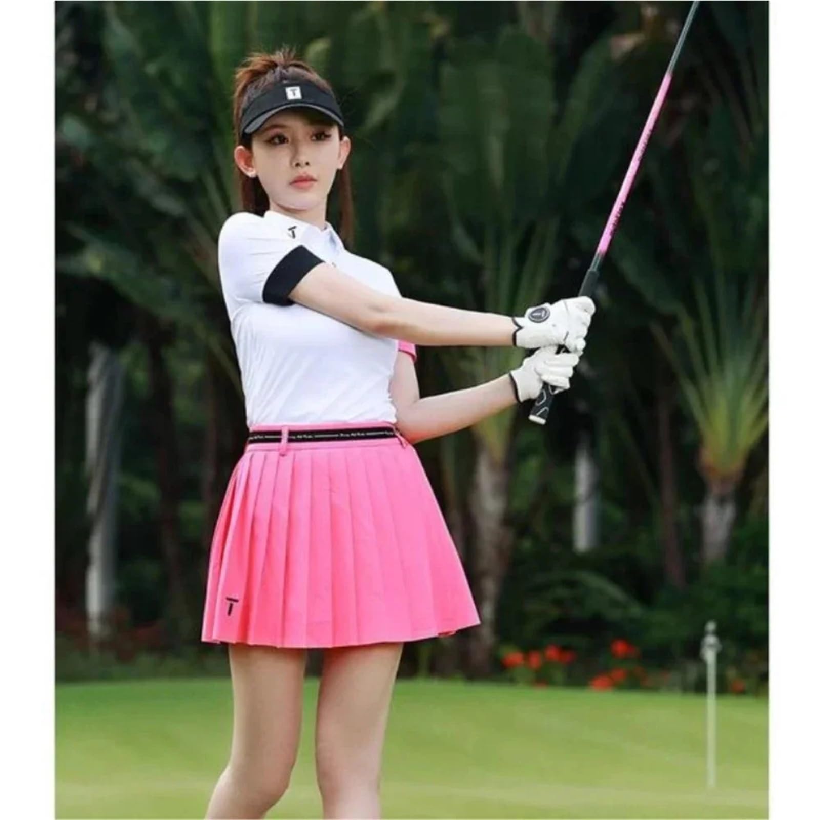 Tennisrock Damen Faltenrock mit hoher Taille, doppellagig, for Sport, Golf, Fitnessstudio, Laufen, Yoga, Workout, sportlich, Halbrock