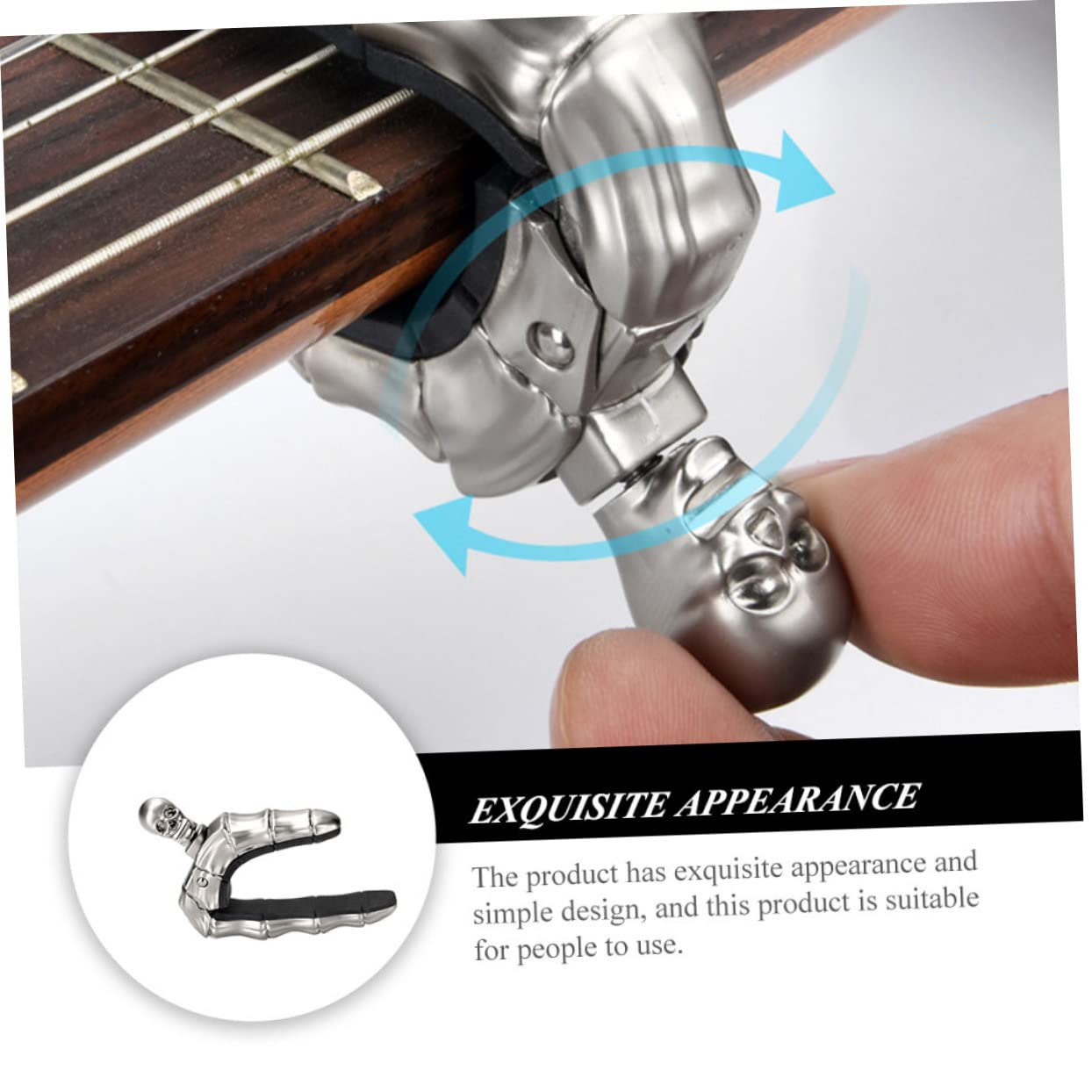 Toyvian 5 szt. przydatny kapodaster - design kapodaster stroik do ukulele, ukulele, tuner, kapodaster, część zaciskowa, guzik basowy, gitara, ekskluzywny kapodaster stop cynku