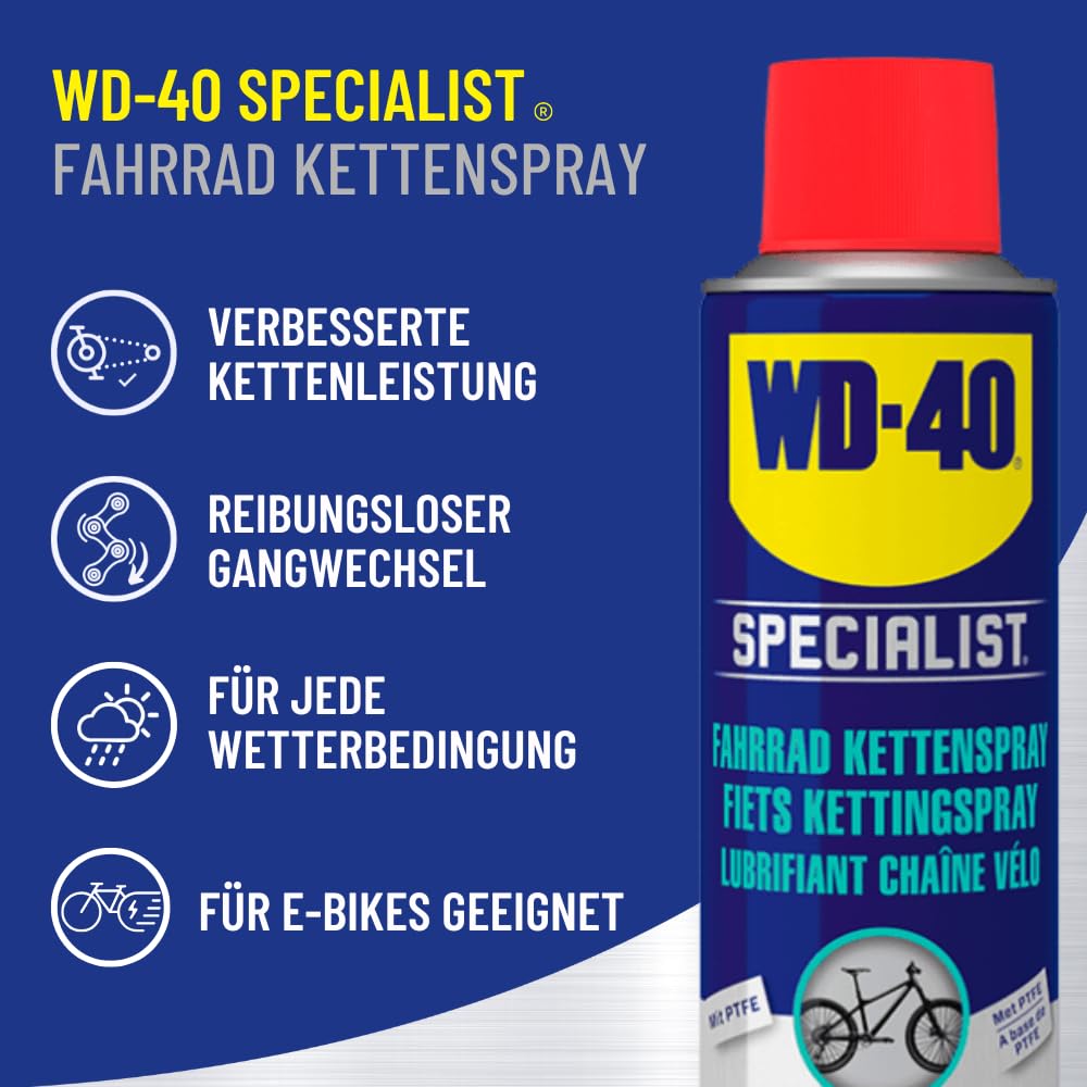 WD-40 Specialist Fahrrad Pflegeset - Komplettes Bike Pflegeset für Fahrräder mit Kettenspray, Kettenreiniger und Fahrradreiniger, eine nachhaltige Pflege und Schutz für alle Fahrradtypen, 3-teilig